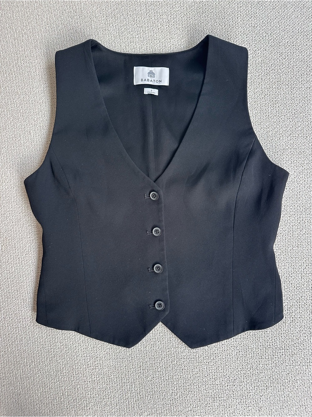 Babaton Black Tailored V-Neck Waistcoat